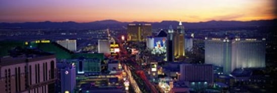 The Strip Las Vegas Nevada USA Canvas Art - Panoramic Images (36 x 12)