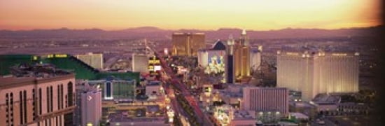 The Strip Las Vegas Nevada USA Canvas Art - Panoramic Images (36 x 12)
