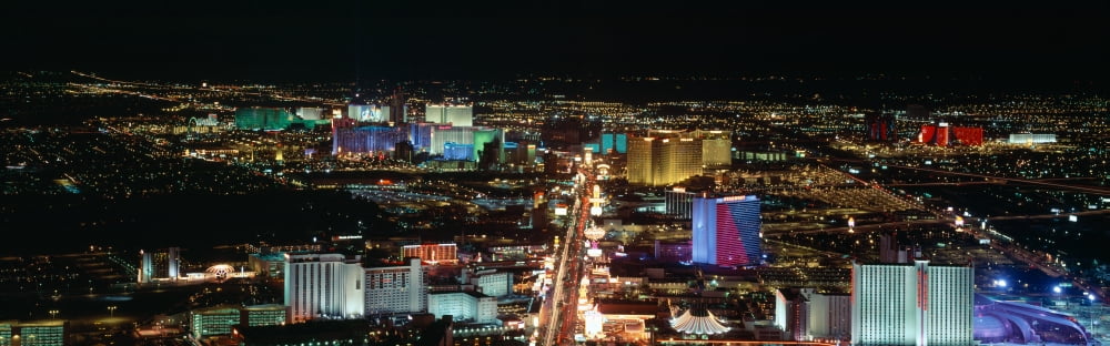 The Strip at Las VegasNevada Canvas Art - Panoramic Images (27 x 9)