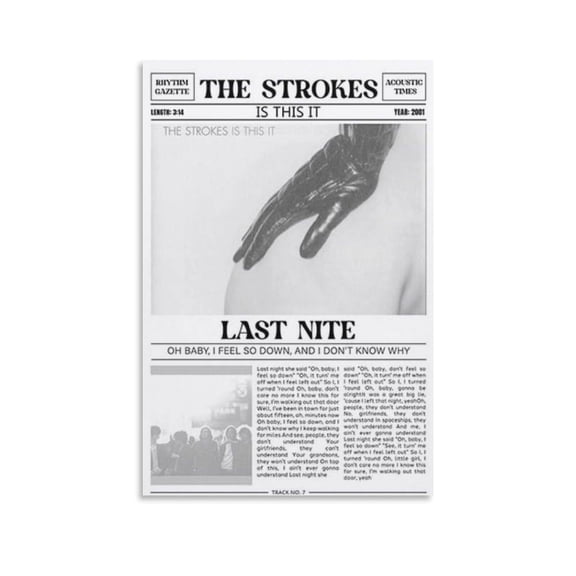 The Strokes Retro Last Nite Poster Canvas Poster Bedroom Decoration Landscape Office Valentine's Birthday Gift