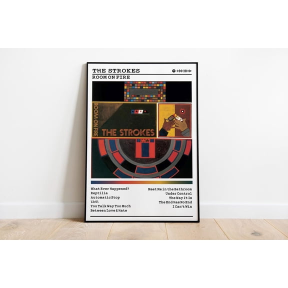 The Strokes 'Room On Fire' Album Cover : Rock Music Wall Art #838, Unframed Canvas Size 12x18