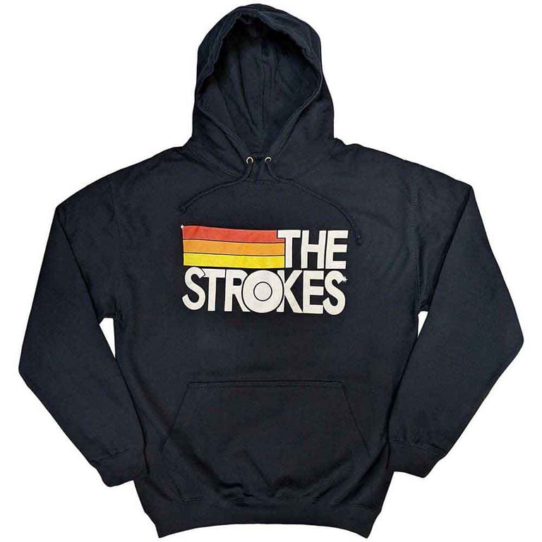 The Strokes バンド　パーカー　黒　Lサイズ The Strokes Unisex Pullover Hoodie: Logo & Stripes (Large