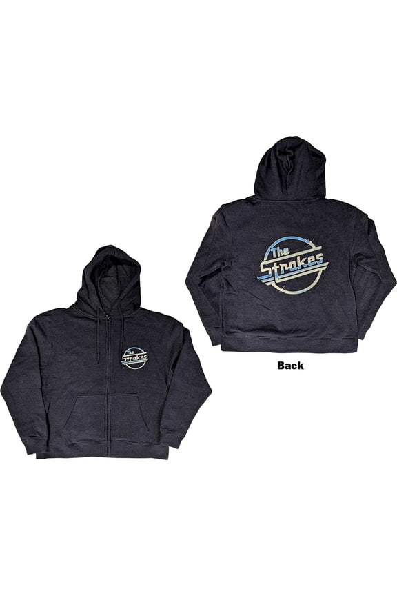 The Strokes Unisex Zipped Hoodie Sweatshirt OG Magna (Back Print) (XX-Large)