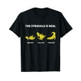 thumbnail image 1 of The Struggle Is Real Funny Dinosaur Exercising Gym Trainer T-Shirt, 1 of 5