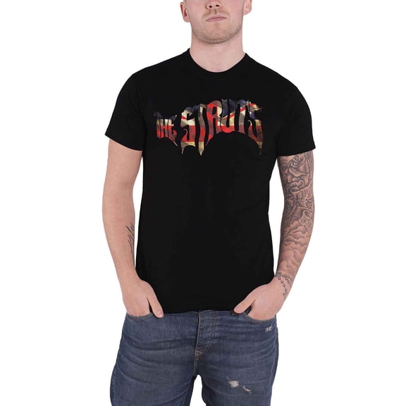 The Struts T Shirt Union Jack Band Logo Distressed new Official Mens Black
