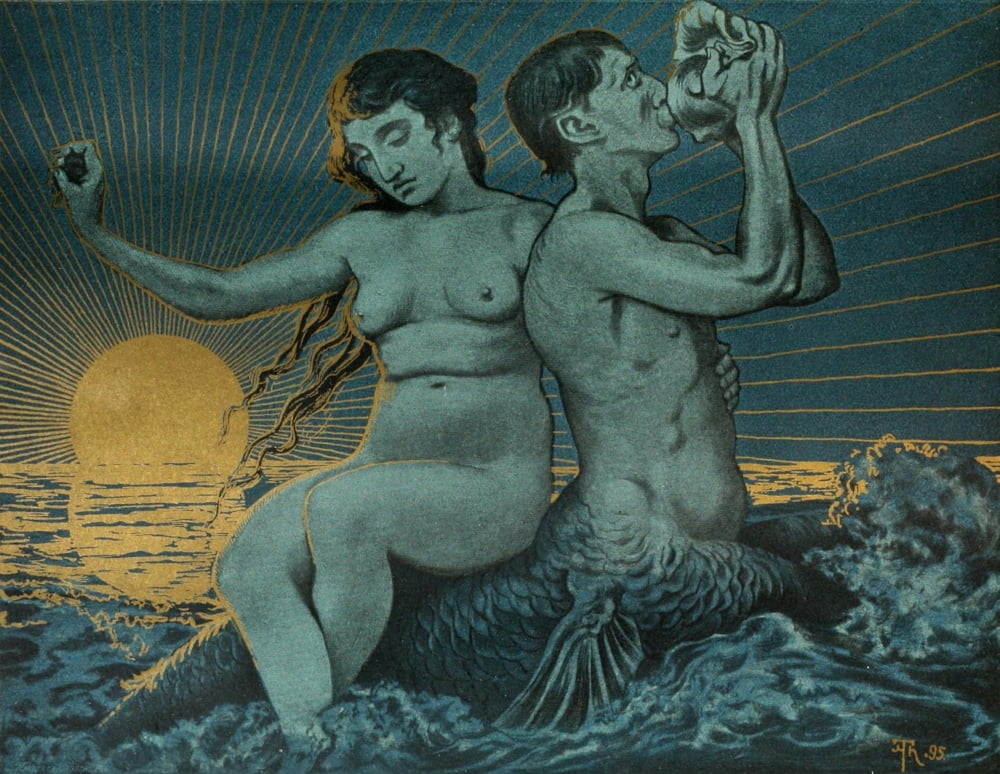 The Studio 1896 The Triton Canvas Art - Hans Thoma (18 x 24)