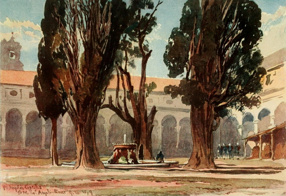 The Studio 1907 Santa Maria Degli Angeli Rome Canvas Art - Alfred Waterhouse (18 x 24)