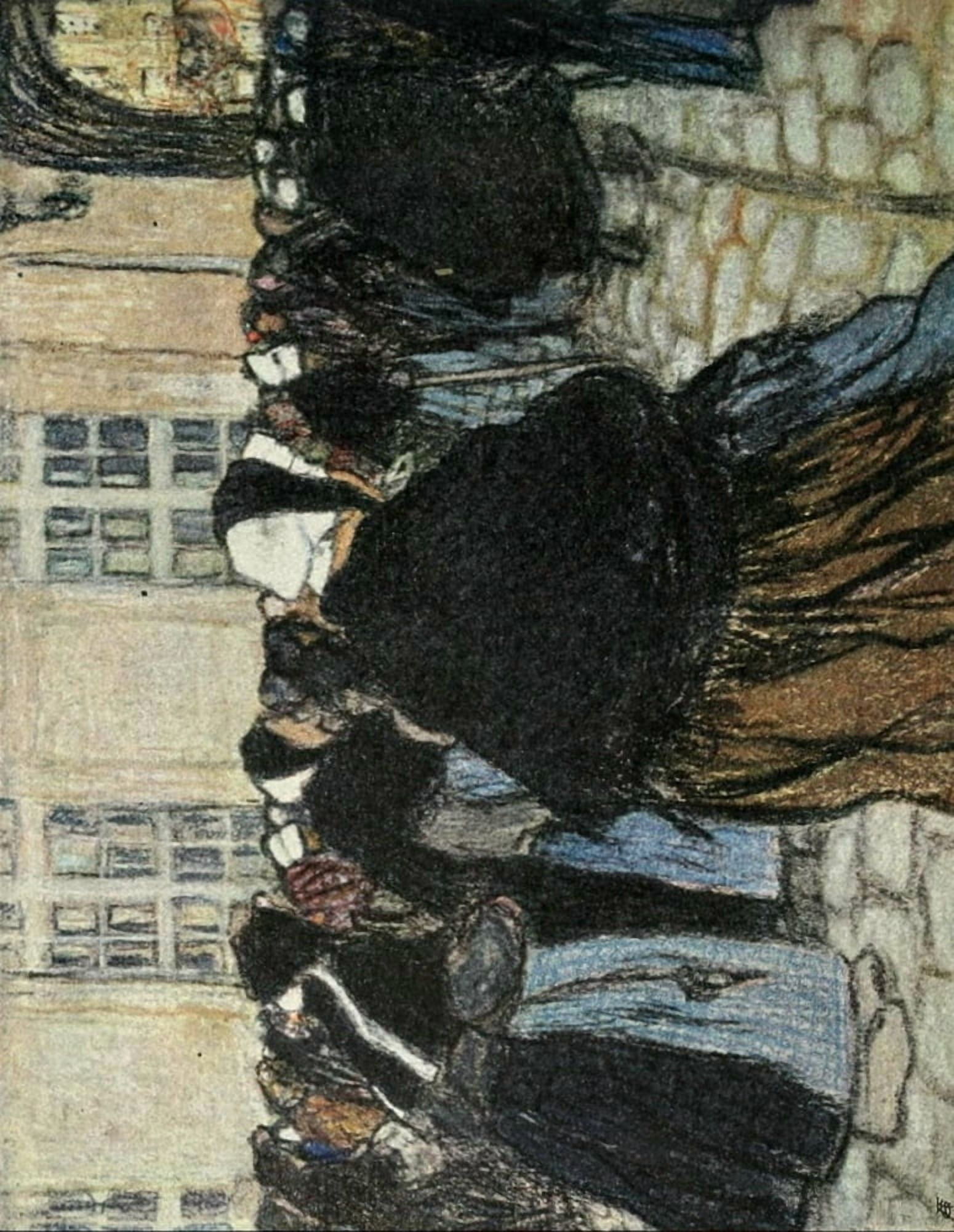 The Studio 1911 La Rentree a lhospice de la Salp???tri???re Canvas Art - Georges Depuis (18 x 24)