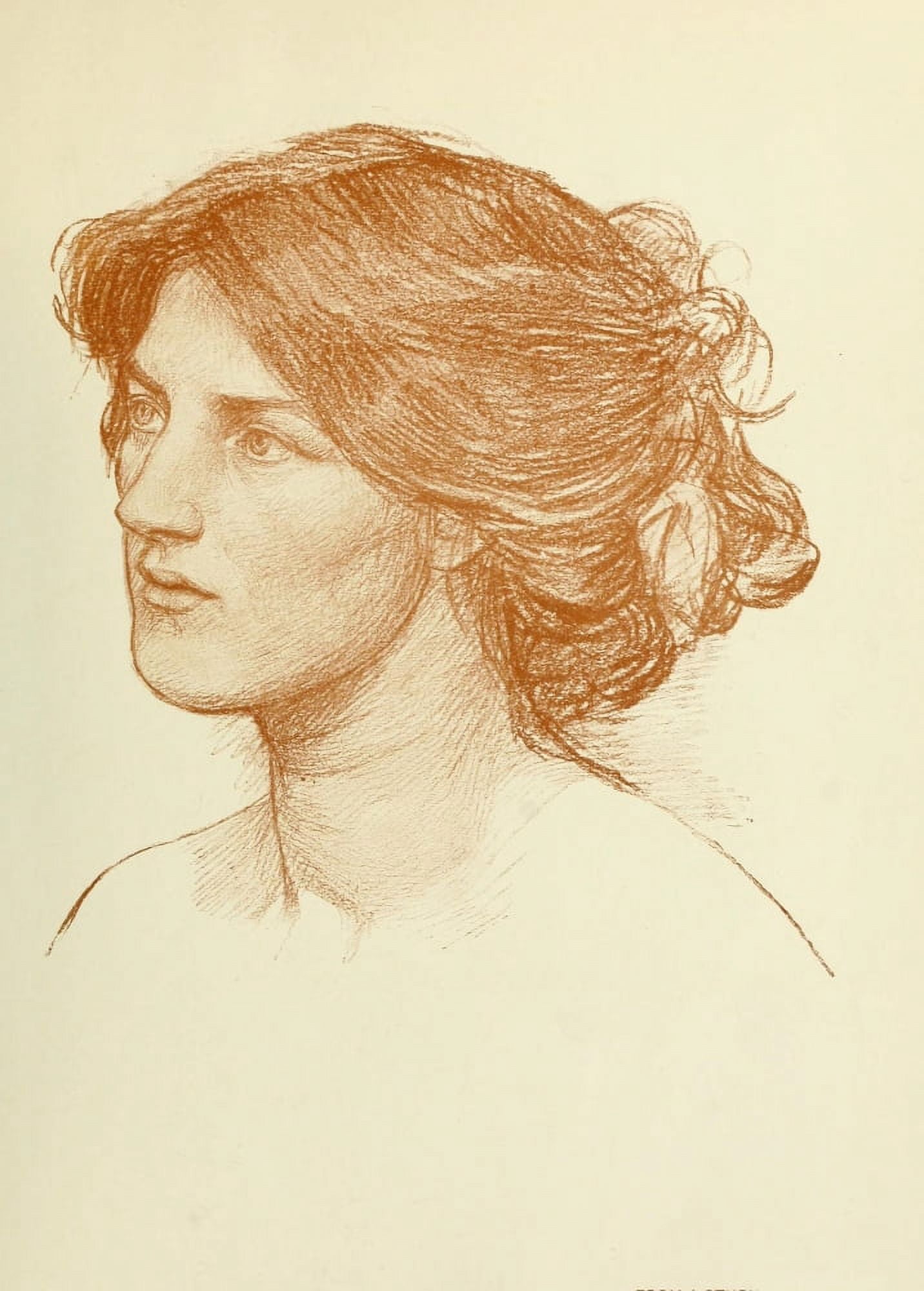 The Studio 1911 Study in Sanguine 1 Canvas Art - John William Waterhouse (18 x 24)