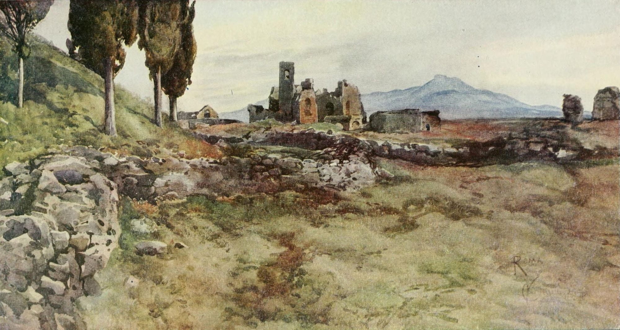 The Studio 1913 On the Via Appia Canvas Art - Onorato Carlandi (24 x 36)