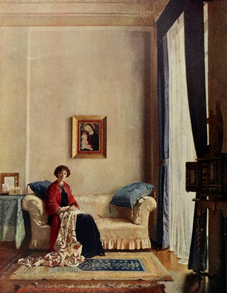 The Studio 1914 Countess of Crawford & Balcarres Canvas Art - William Orpen (24 x 36)
