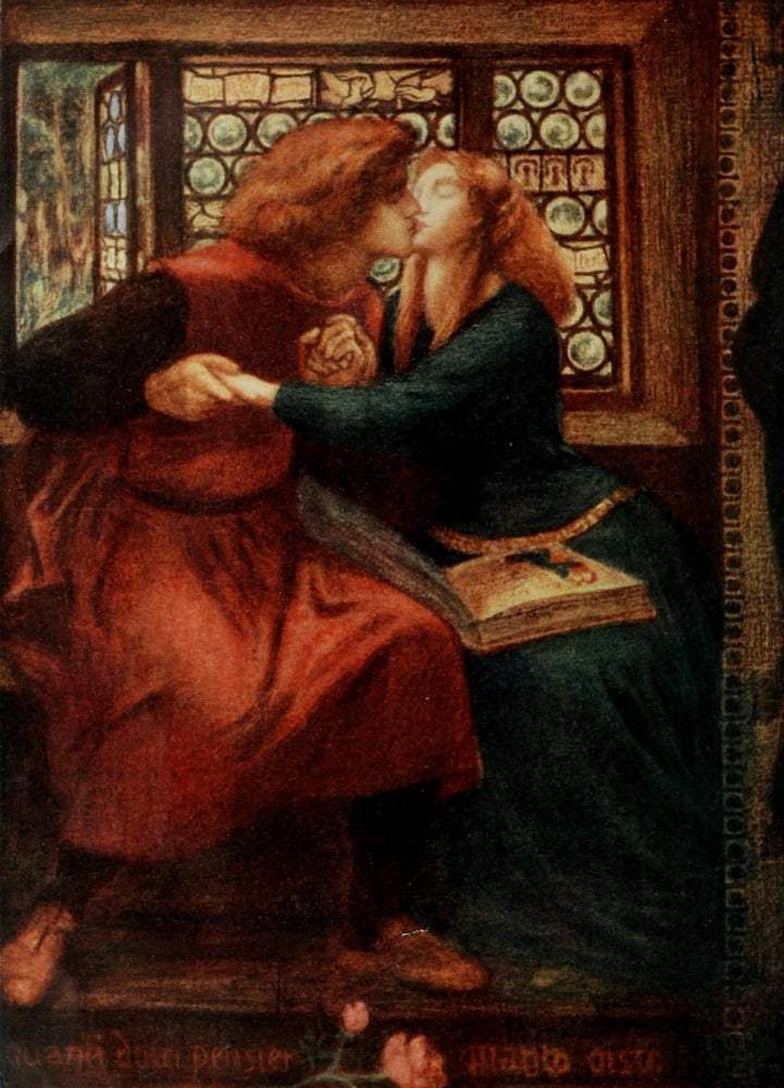 The Studio 1915 Paolo & Francesca da Rimini Canvas Art - DG Rossetti (18 x 24)