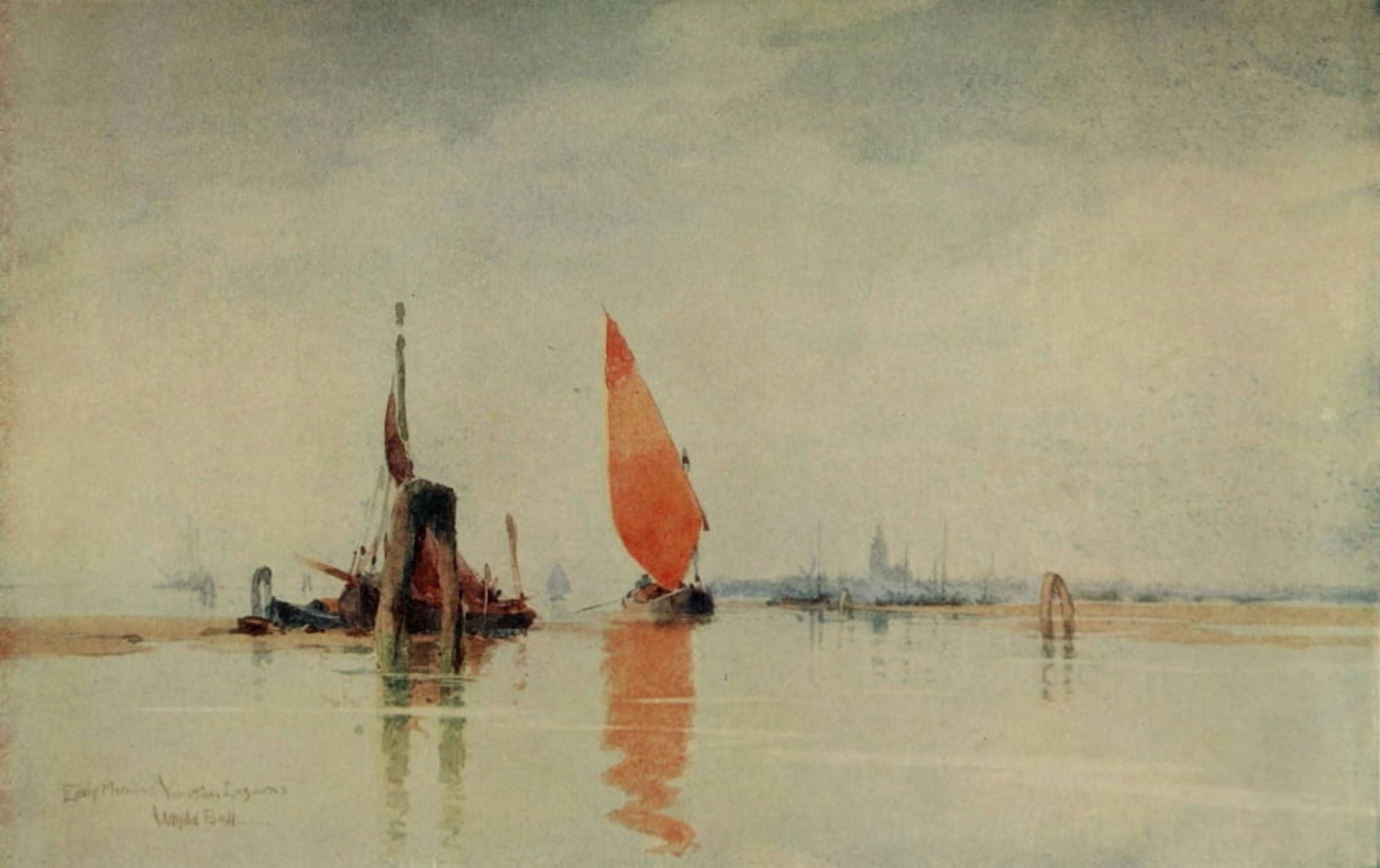 The Studio 1917 Early morning Venetian lagoon Canvas Art - Wilfred Ball Ball (24 x 36)