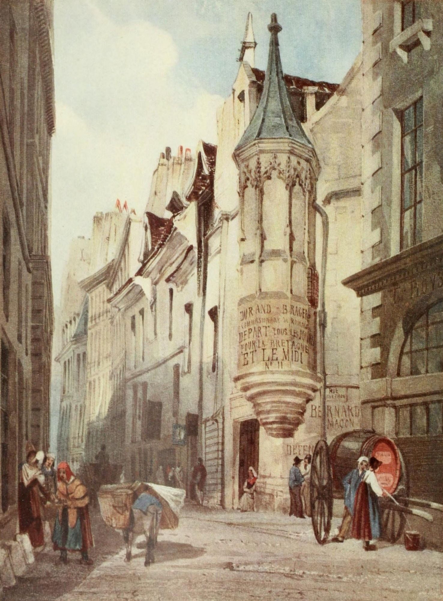 The Studio 1922 Paris Street scene Canvas Art - Thomas Shotter Boys (24 x 36)