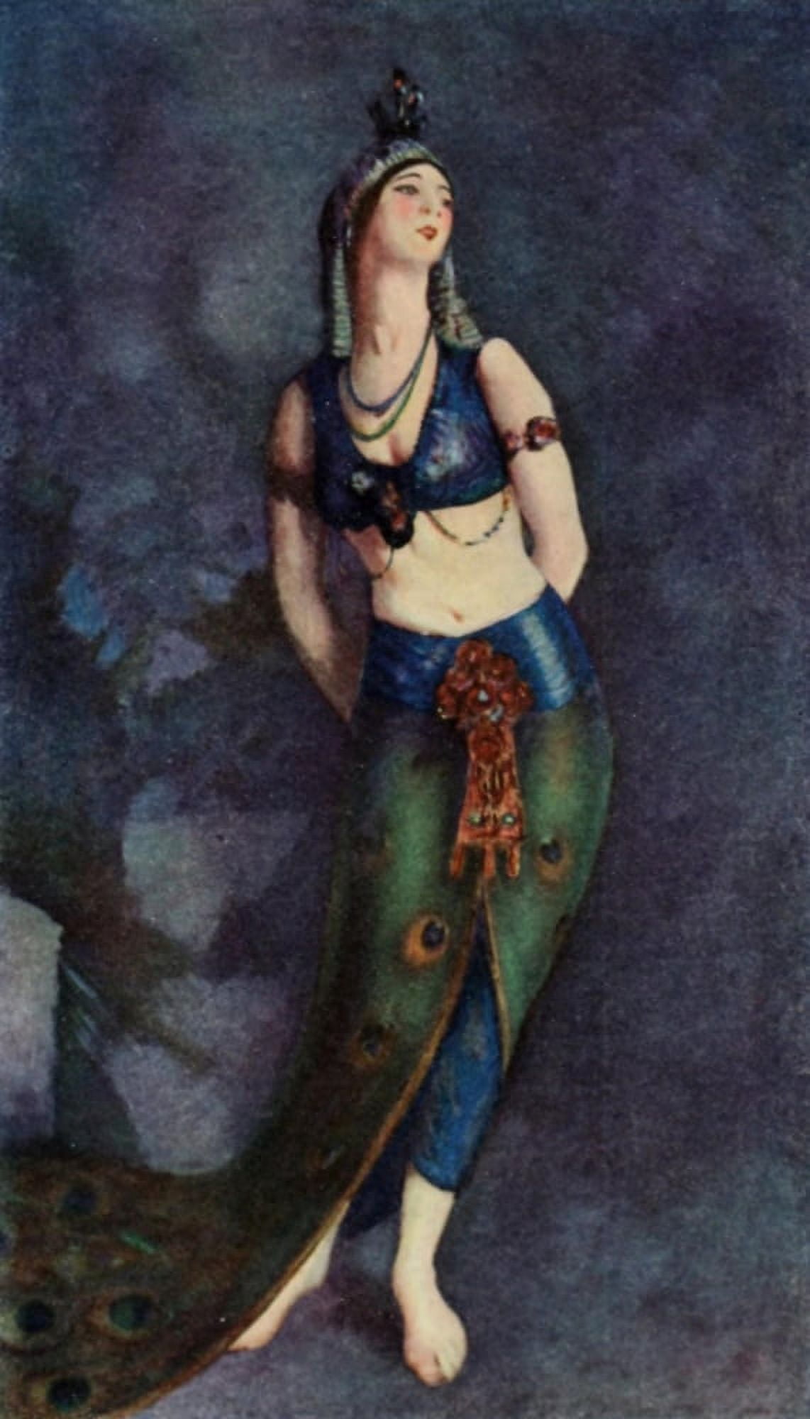 The Studio 1922 Ruth St Denis in the Peacock Dance Canvas Art - Robert Henri (24 x 36)