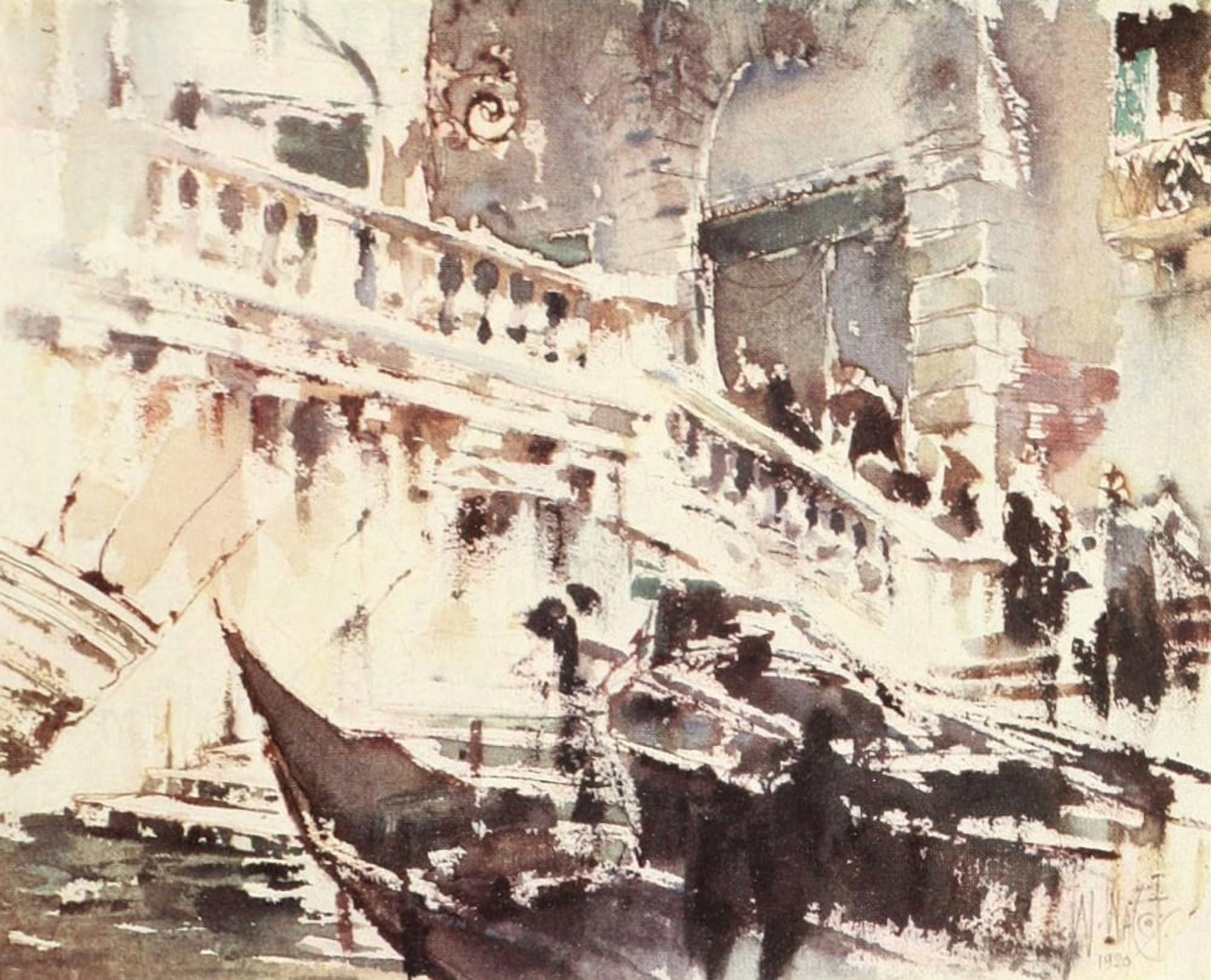 The Studio 1922 The Rialto Venice Canvas Art - William Walcot (18 x 24)