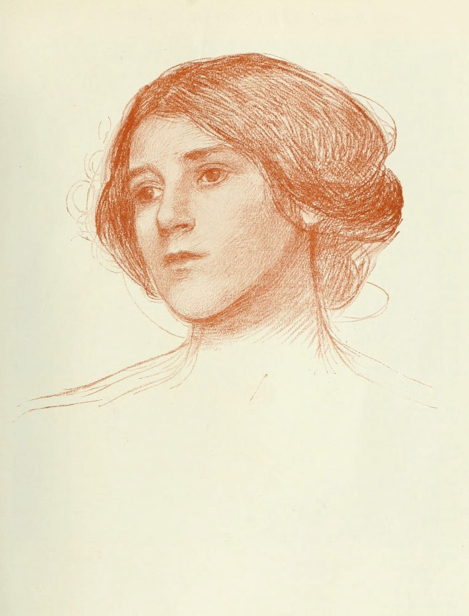 The Studio 44 1908 Study in Sanguine 4 Canvas Art - John William Waterhouse (24 x 36)