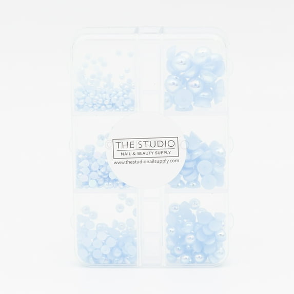 The Studio - Art Pack #369 - Assorted Baby Blue Pearls - 6 Pcs