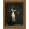 thumbnail image 1 of The Studious Servant 20x24 Gold Ornate Wood Framed Canvas Art by Ribot, Theodule, 1 of 2