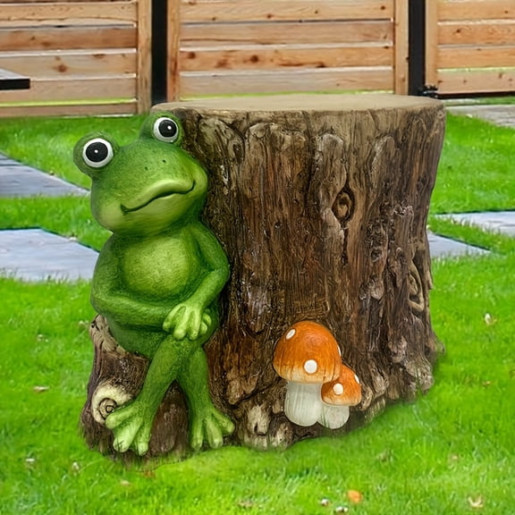 The Stump Decorative Stool Can Be Used As a Flower Pot Stand, Garden Ornament, Or a Place to Relax on The Porch.