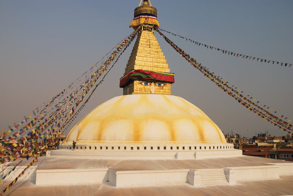The Stupa At Bodhnath Kathmandu Nepal Canvas Art - Philippe Widling Design Pics (18 x 12)
