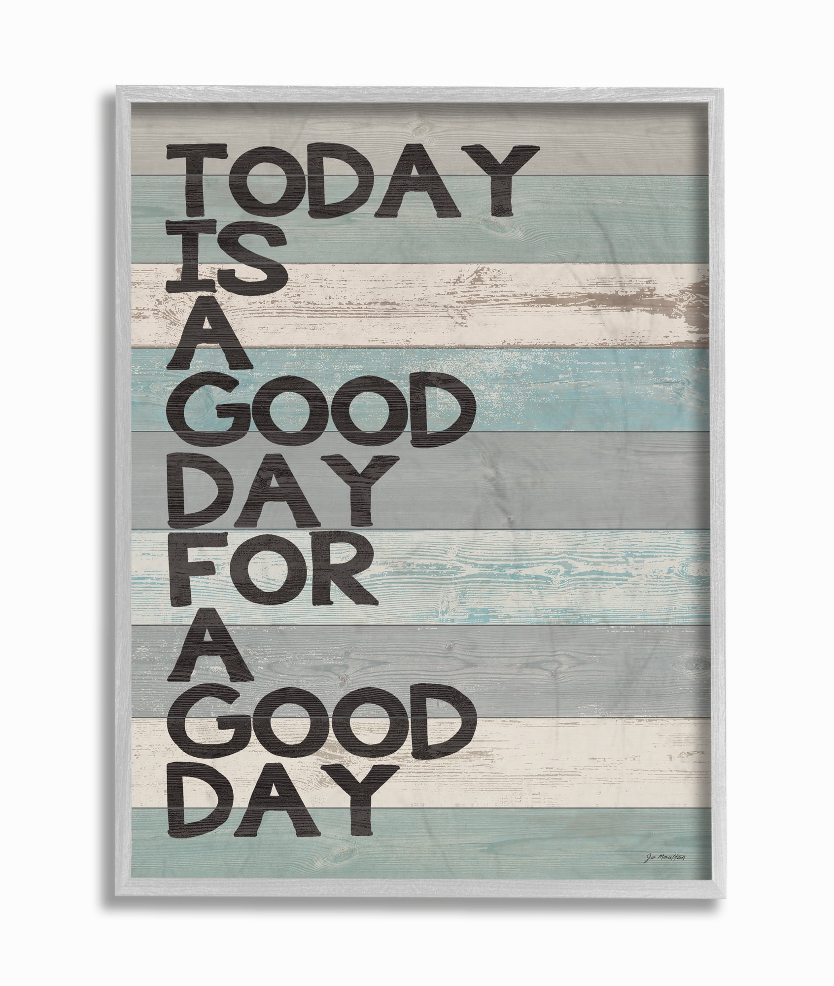 The Stupell Home Decor A Good Day for a Good Day Gray Framed Texturized Art