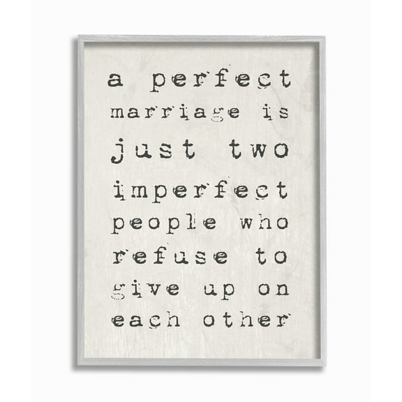 The Stupell Home Decor A Perfect Marriage Gray Framed Texturized Art
