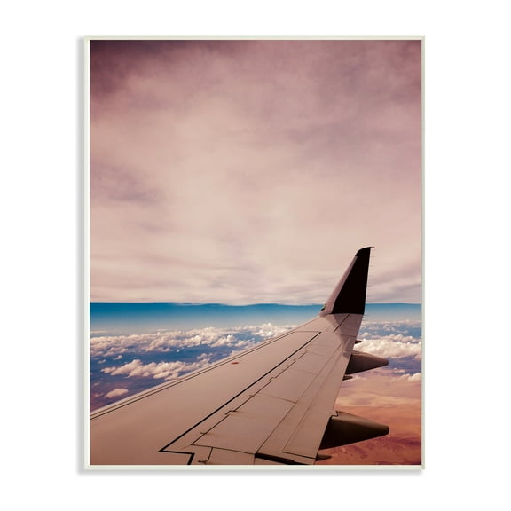 The Stupell Home Decor Airplane Window View Travel Photography Wall Plaque Art