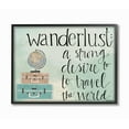 thumbnail image 1 of The Stupell Home Decor Aqua Blue Wanderlust Definition Suitcases and Globe Drawing, 1 of 2
