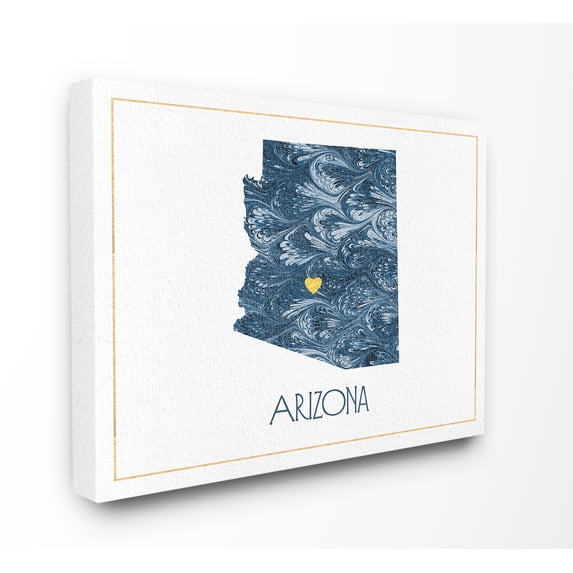 The Stupell Home Decor Arizona Minimal Blue Marbled Paper Silhouette Canvas Wall Art