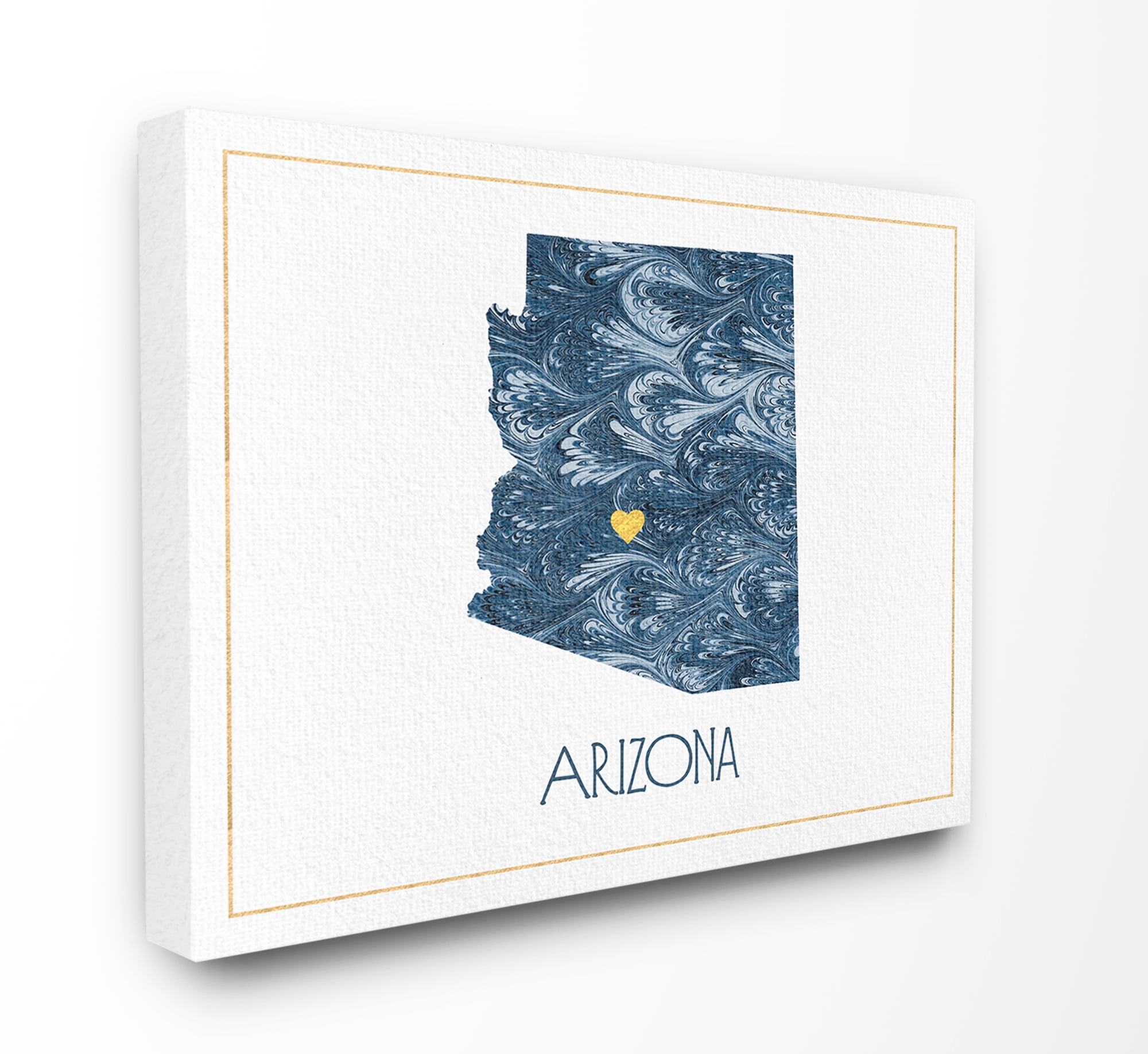The Stupell Home Decor Arizona Minimal Blue Marbled Paper Silhouette Canvas Wall Art