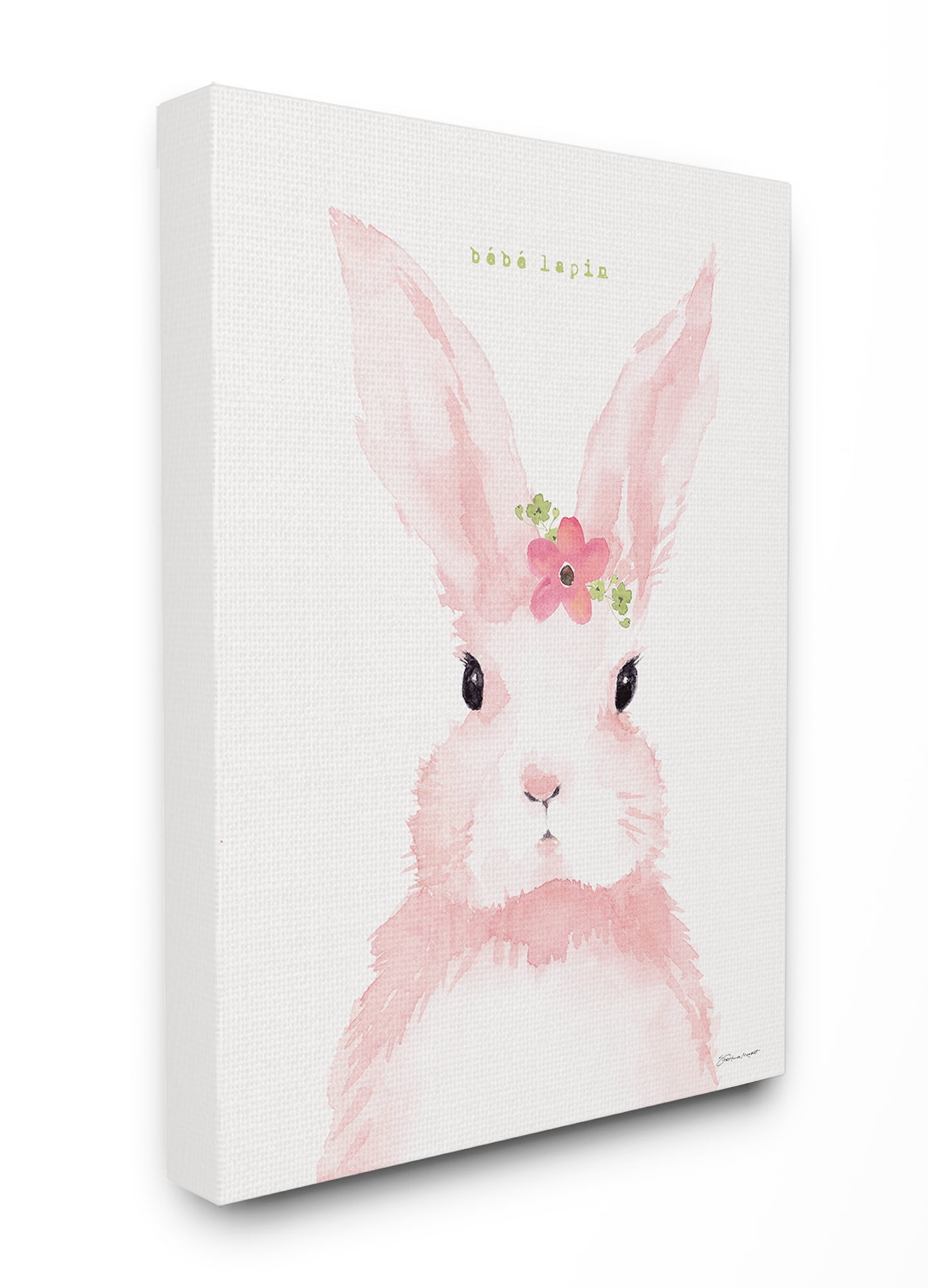 Stupell Home Decor Pink Ink Watercolor Bunnies Framed Wall Art - 16x20 Inch, Textured Finish, Ready To Hang