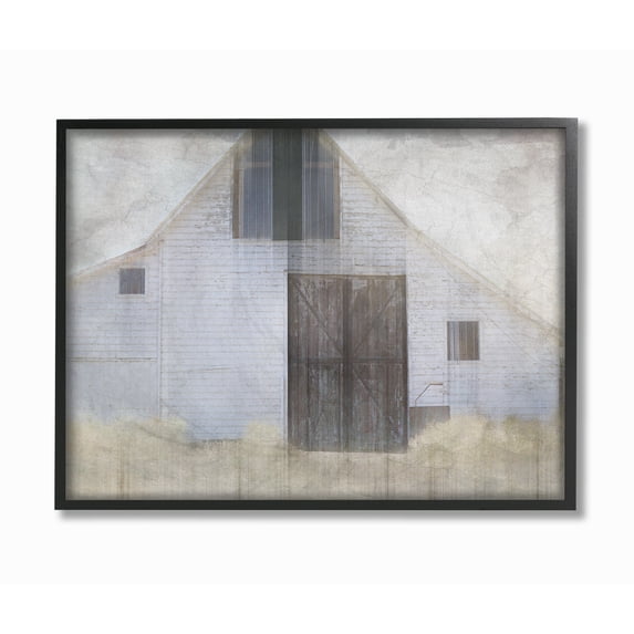 The Stupell Home Decor Barn Door Neutral Palette Planked Look Art Framed Texturized Art