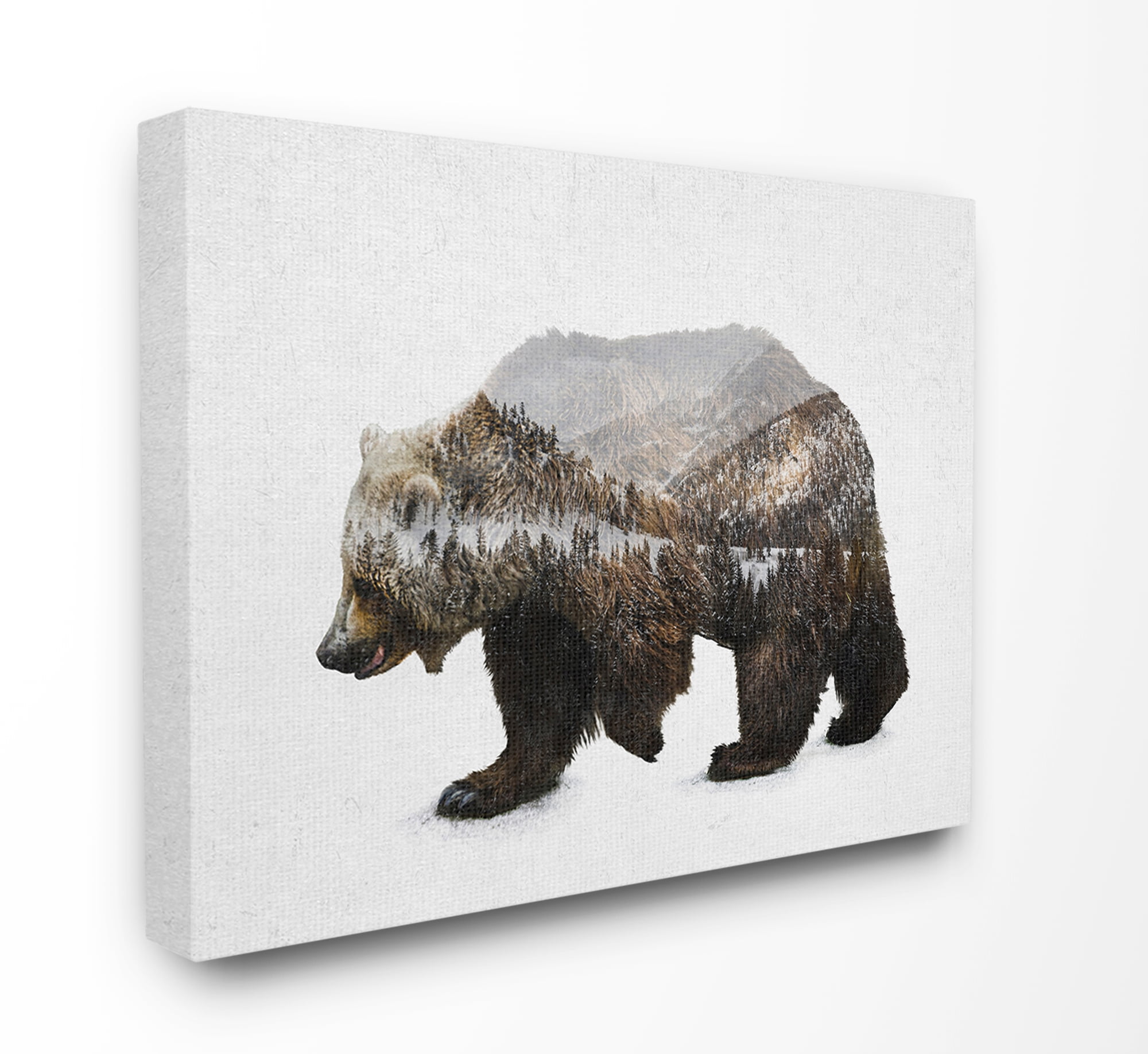 The Stupell Home Decor Bear Silhouette Mountain Range Photography Canvas Wall Art