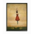 thumbnail image 1 of The Stupell Home Decor Beauty and Birds in Her Hair Woman in Red Dress Flying Away Framed Texturized Art, 1 of 7