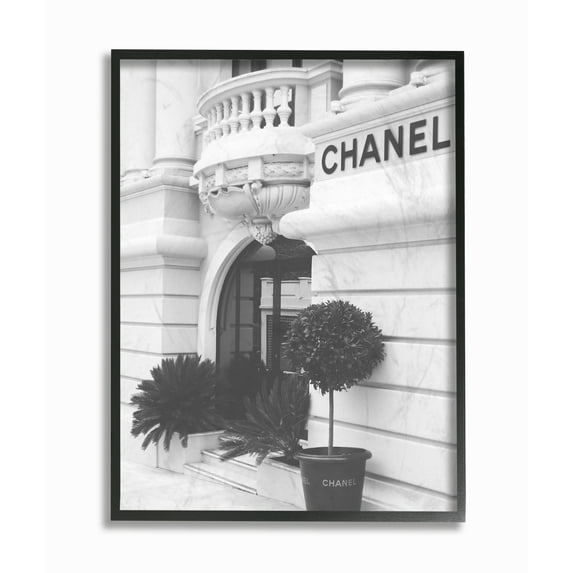 The Stupell Home Decor Black and White High Fashion Store Front Framed Texturized Art