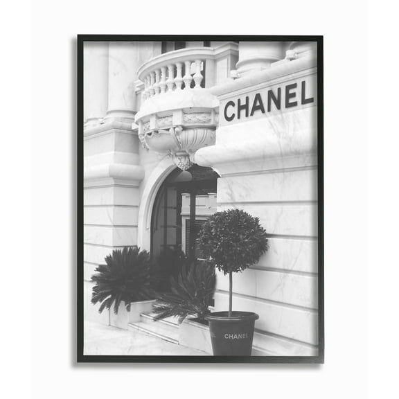 The Stupell Home Decor Black and White High Fashion Store Front Framed Texturized Art