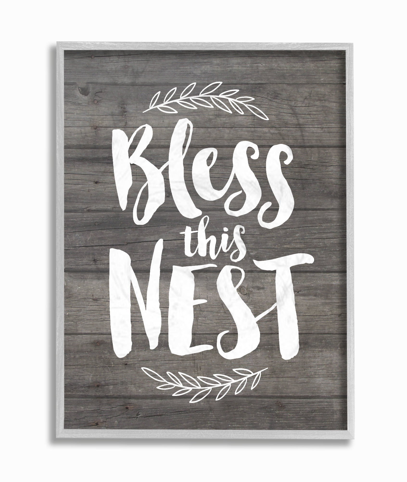 The Stupell Home Decor Bless This Nest Planks Gray Framed Texturized Art