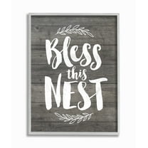The Stupell Home Decor Bless This Nest Planks Gray Framed Texturized Art