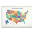 thumbnail image 1 of The Stupell Home Decor Bright Multicolored and Lettered US Map Wall Plaque Art, 1 of 3