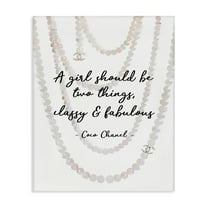 The Stupell Home Decor Classy and Fabulous Fashion Quote with Pearls Canvas Wall Art