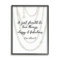thumbnail image 1 of The Stupell Home Decor Classy and Fabulous Fashion Quote with Pearls Framed Texturized Art, 1 of 8