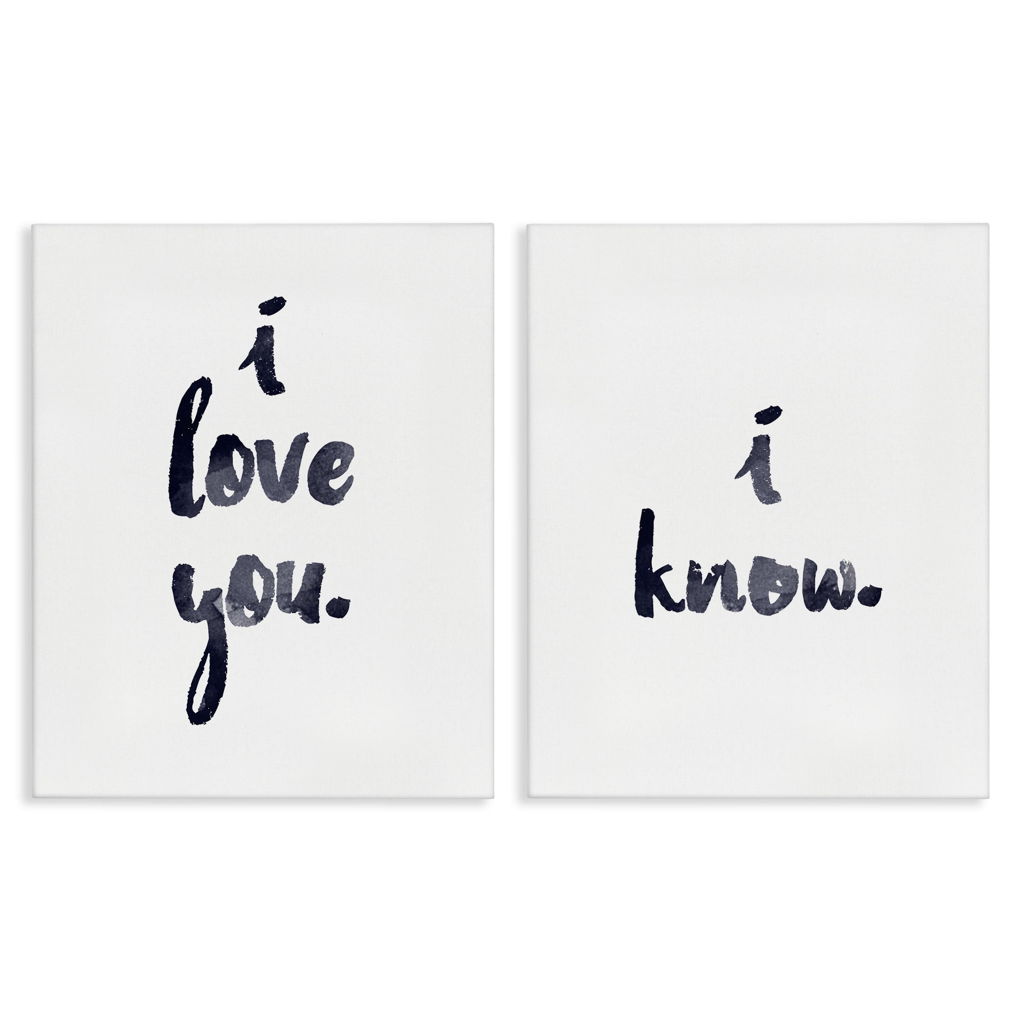 Stupell Industries Glam I Love You Phrase Inspirational Painting Gallery Wrapped Canvas Art Print Wall Art, 16 x 20, Set of 2