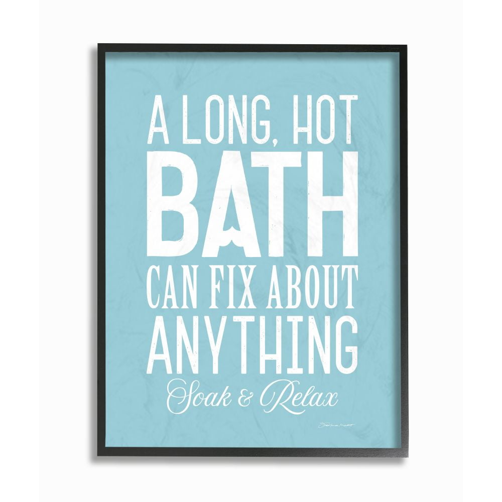Stupell A Long Hot Bath Can Fix About Anything, Giclee Texturized Art, 16 x 1.5 x 20 Inch Frame, Multicolor