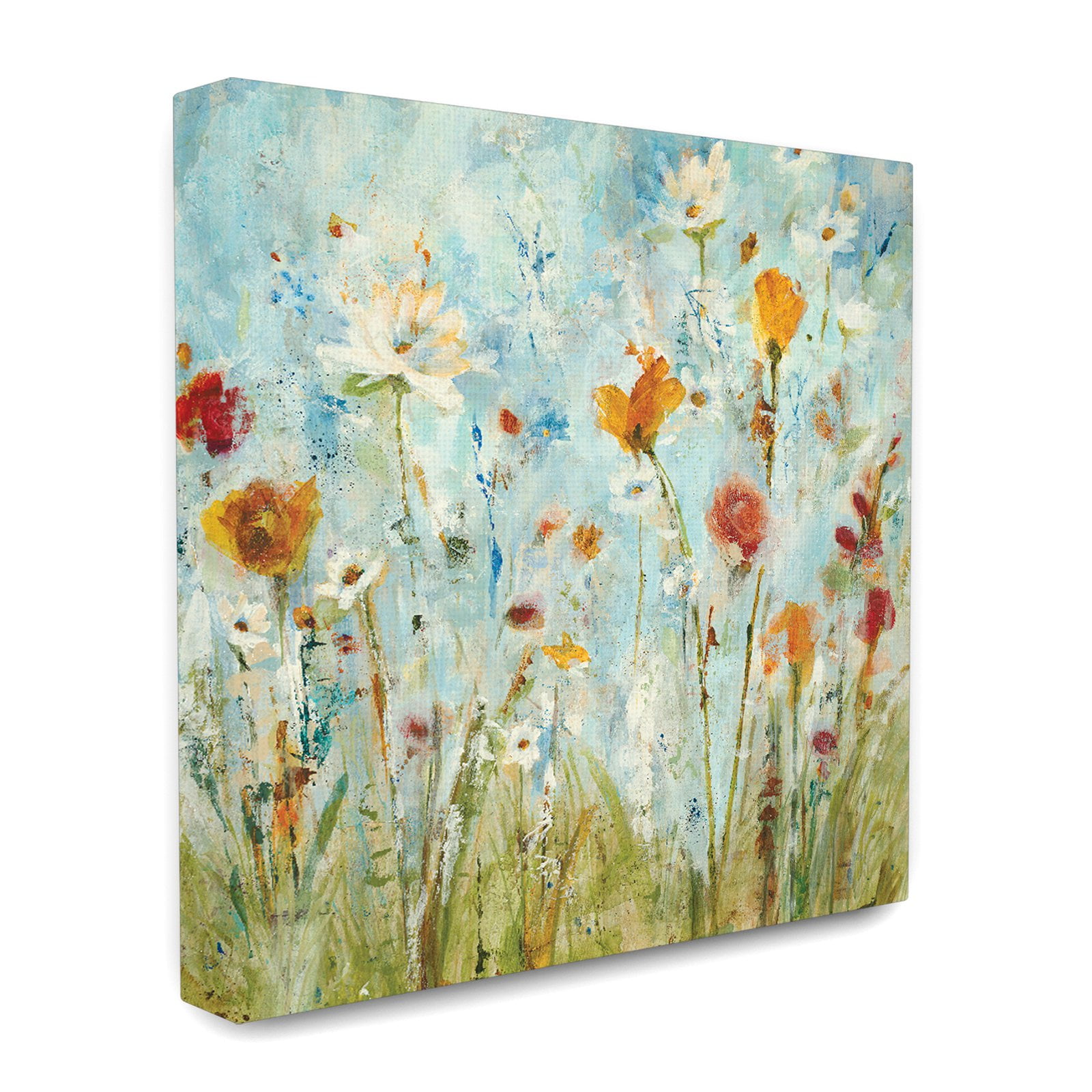 Abstract Summer Wildflowers Canvas Wall Art in Multicolor