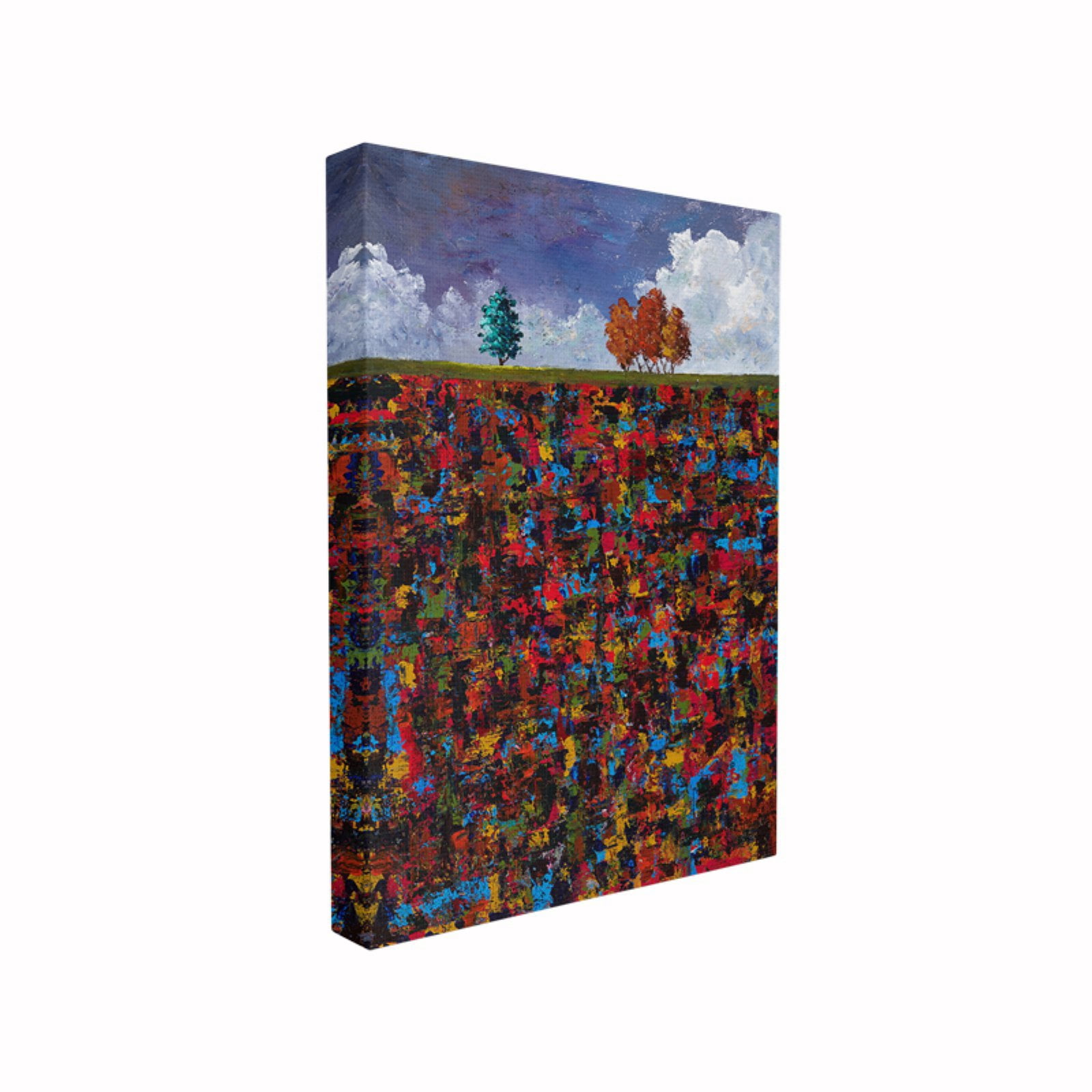 The Stupell Home Decor Collection Abstract Texture Autumn Trees in the Sky Oversized Stretched Canvas Wall Art, 24 x 1.5 x 30