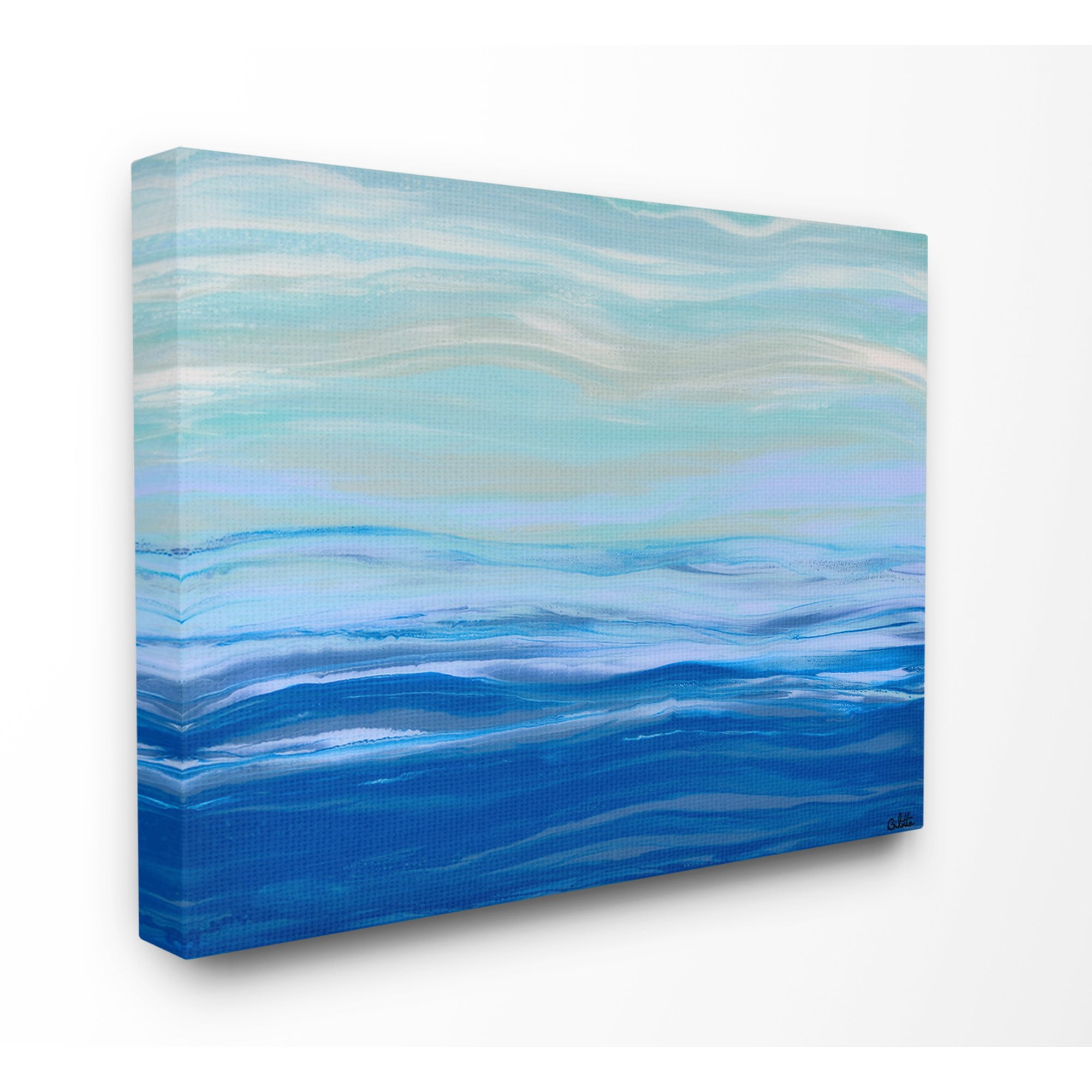 The Stupell Home Decor Collection Acrylic Resin Morning Ocean Gentle Abstract Stretched Canvas Wall Art, 16 x 1.5 x 20