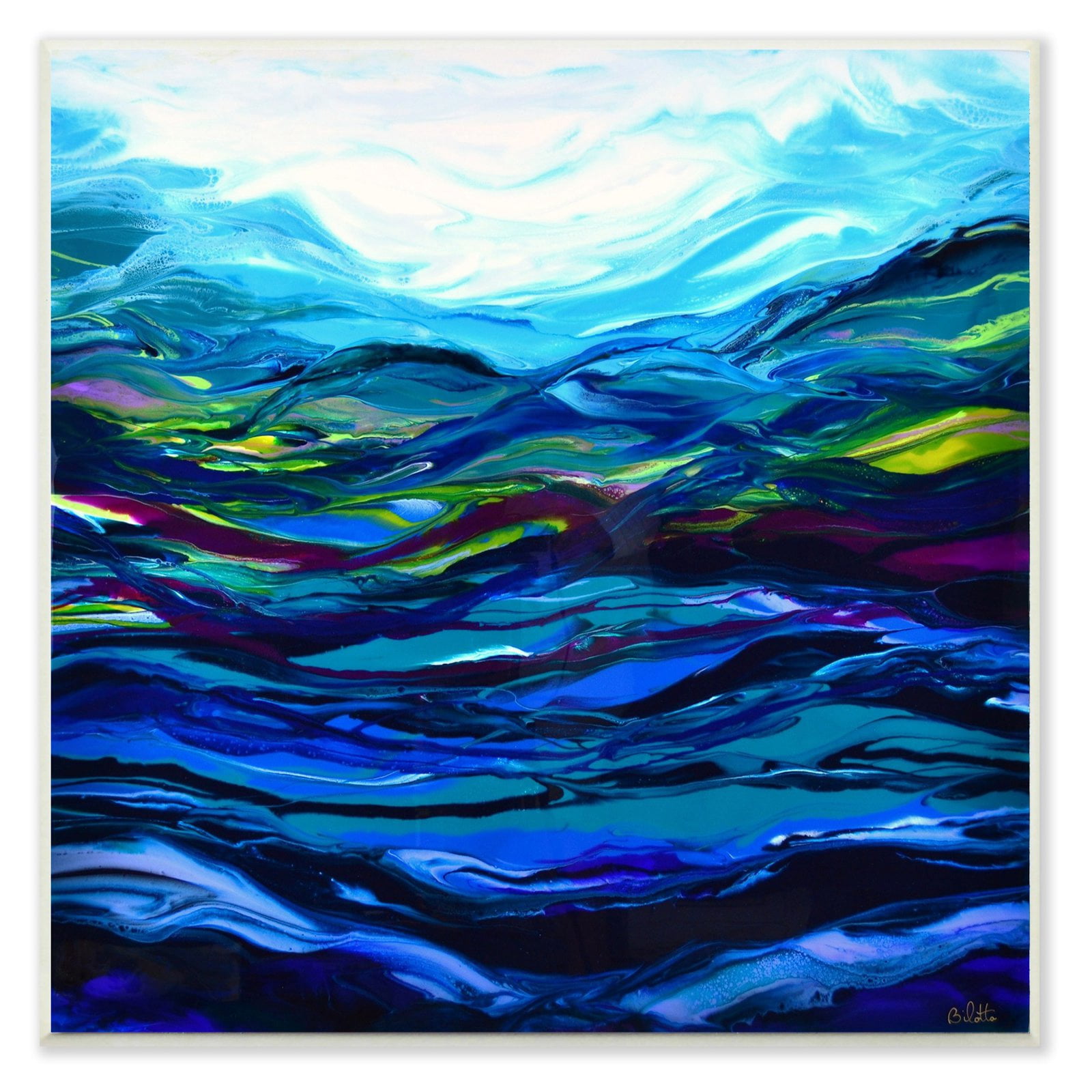 The Stupell Home Decor Collection Acrylic Resin Waves Under Water Ripples Abstract Wall Art
