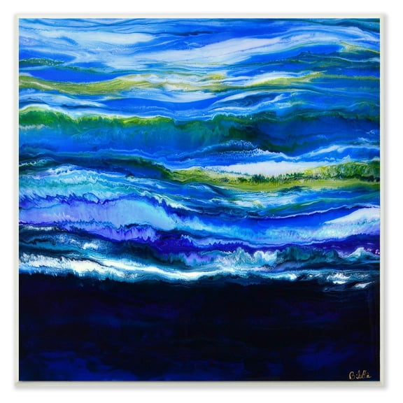 The Stupell Home Decor Collection Acrylic Resin Waves Water Ocean Abstract Wall Art