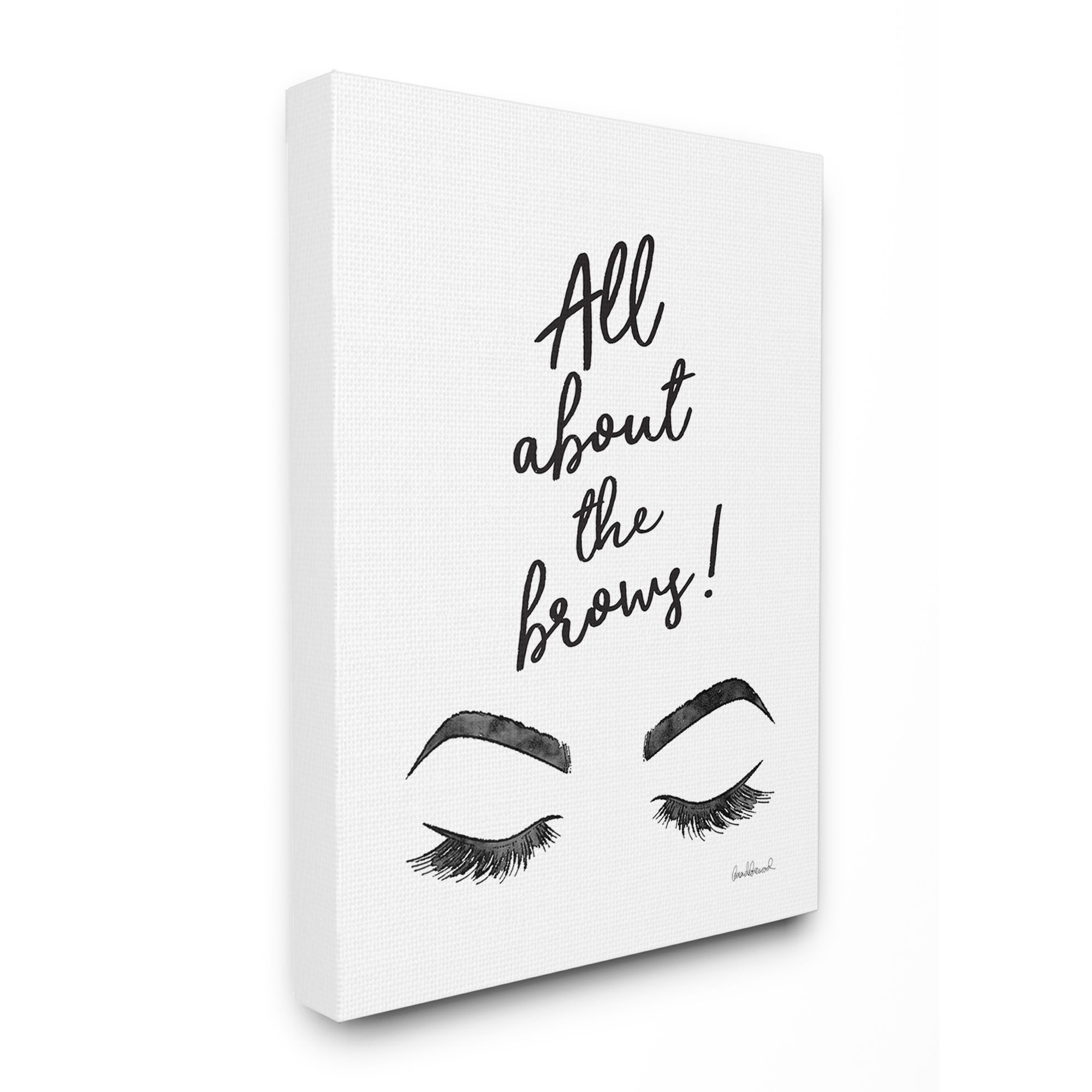 The Stupell Home Decor Collection All About The Brows Ink Illustration Stretched Canvas Wall Art, 30 x 1.5 x 40